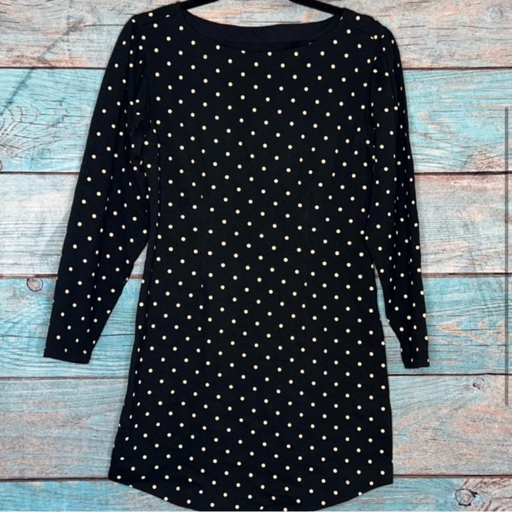 La Vie Rebecca Taylor Dress XS NWT Polka Dot‎ Long Sleeves Jersey Black Office